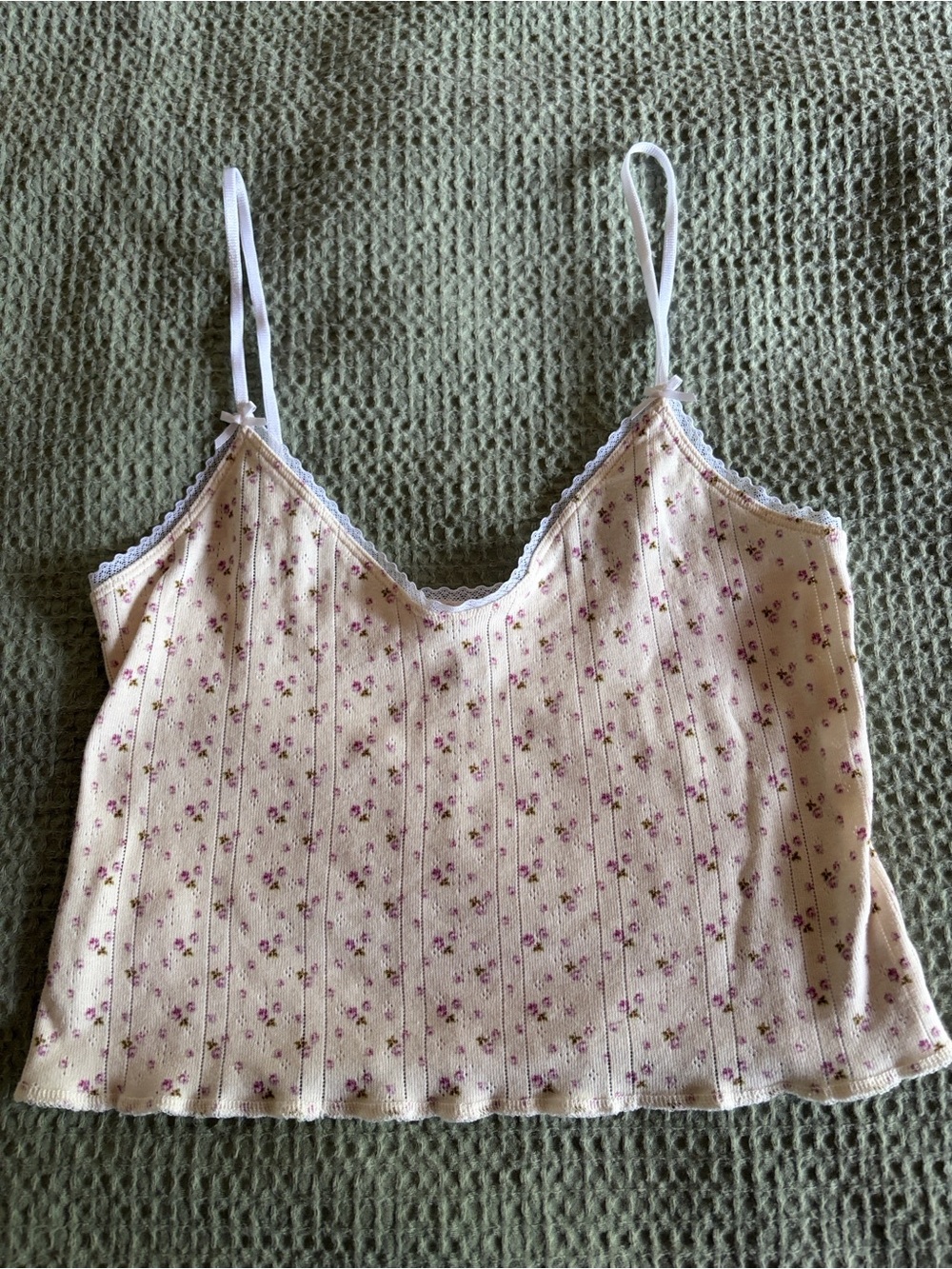 Cou Cou English Rose, Organic Cotton, Crop Cami. M - Picture 4 of 8